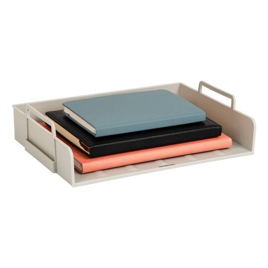Mind Reader Stackable Paper Tray, Desktop Organizer, File Storage, Office, Plastic, 4 Pcs
